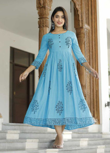 Taranjal Women Printed Anarkali Kurta