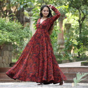 Floral party wear clearance gowns