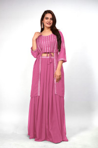 edjy fashion Embellished Stitched Lehenga & Crop Top