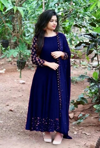 BLACK PATTI Flared/A-line Gown