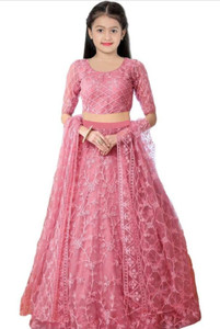 Rayasa Girls Lehenga Choli Ethnic Wear Embroidered Ghagra, Choli, Dupatta Set