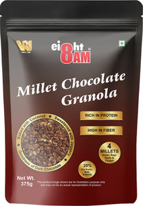 8AM Millet Chocolate Granola, 20 % Dry Fruits, Nuts & Seeds Rich In Protein & Fiber| मिक्सड मिलेट