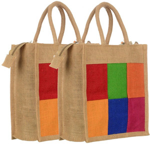 Sainik's Colour Medium Size Jute Bags Eco Friendly Code FK-12