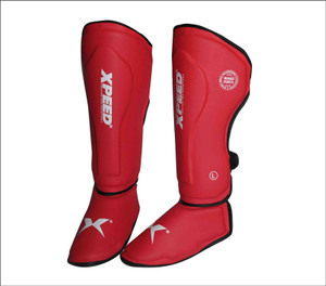 shin XpeeD Wako T-20 Professional Shin Guard with Foot, PU