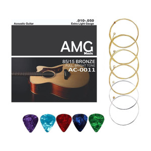 AMG Music Acoustic Guitar Strings 6 Set Pack of 6 - Image 6