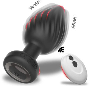 REENTA Maroon Silicone Plug Massager Vibrator for Men