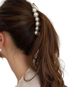 NIVIZEN Korean Pearl Banana Hair Clips French Clip Hair Accessories for Women and Girls Banana Clip