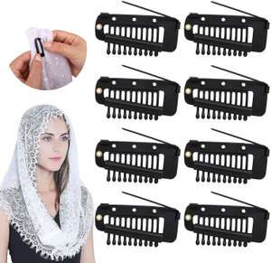 Shihen 6 pcs Wig Clip with Safety Pins, 10-Teeth Hair Extension Hair Clip