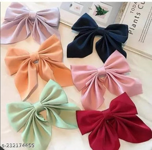 Rudra UmaFashion Hair Bows Ties for Girls Women French Bow Hair Clip 6pcs Hair Clip