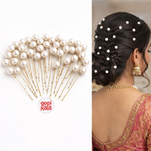 Gopikala Bridal Pearl Juda Pins – White Pack of 50 Hair Pin