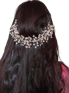 Lom Fox AV018 Crystal Pearl Jeweler Pink Hair Clip