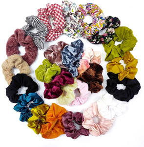अमेज़िंग कार 25 Pcs Chiffon Floral Hair Scrunchies Ponytail Holder Band For Girls & Women