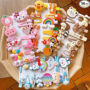 Etnico 14pcs hair clips for girls(flower, candy, rainbow) Hair Clip