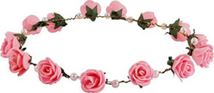 SHREE BALAJI Flower Pearl Gracious Tiara/Crown Head Band Hair Accessory Set