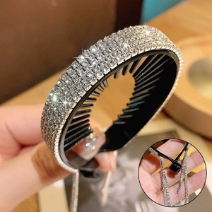 rituraj fashions Silver Bun Maker Ponytail Holder, Crystal Bun Ring,Hair Bun Holder For Girl Bun Banana Clip