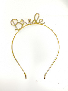 Bunty Gold Bride Crystal Crown Tiara for Girls Hair Band (Gold) Hair Band