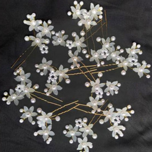Rubela 5pcs Bridal Wedding Hair Pins Juda Bun Pin flower Pearl Accessories for Women Hair Pin