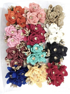 Myra Collection For Women/Flower Clips For Hair Decoration Flower For Women & Girls Set Of 12 Pc Hair Clip