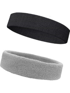 GOLDFINCH Non Slip Moisture Wicking Work Out Cotton Head Band/Fitness Band For Men's & Women's Sweatband for Workout/ Sports Fitness/Exercise/Training/Running/Yoga- Pack of 2 Head Band