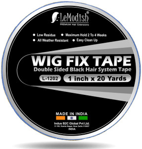 LeModish Wig Black Tape Cotton Double Sided Tape, Waterproof Hair Patch Tape 20 Yard Hair Accessory Set