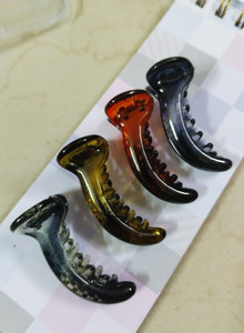 DELEENA Glossy Finish Mini Banana Clips ||SMALL SIZE|| HALF PONY|| PACK OF 4|| Banana Clip