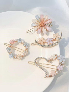 Blubby Pearl Korean for Girls Women (Pack f 4) Hair Clip