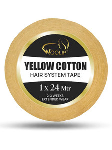 Woolip Wig Yellow Tape. Cotton Double Sided Cotton Tape, Waterproof Hair Patch Tape Hair Accessory Set