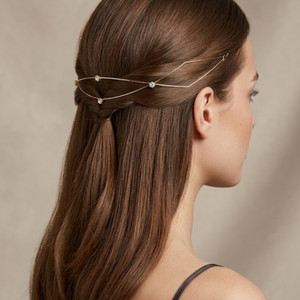 ORYX TREND Elegant Gold Pearl Hair Vine Headpiece with Crystal Accents Hair Chain