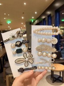 Etnico 11 Piece Korean Style Pearl Barrettes Women's Set Hairpin Korean Style Hair Clip Hair Clip