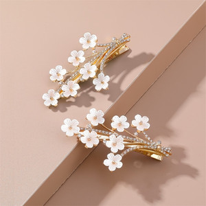 DENICRAAS Fancy Beautiful white flower stone hair accessories for girls (pack of 2) Hair Clip