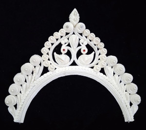 BengCraft Bengali Wedding Bridal Shola Crown Front Mukut Topor Sola Biyer Sithi Mutuk Hair Accessory Set