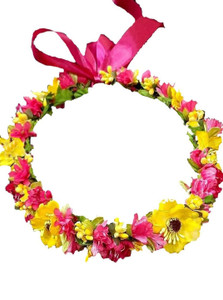 SHREE BALAJI Flower Pearl Gracious Tiara/Crown Head Band Hair Band