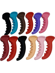 DN Creation Set of 12 Random Color Banana Hair Clutcher Mirchi Hair Clip for Women/Girls Banana Clip