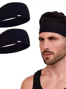 plutoprom Unisex Headbands for Men Women, Sweat Wicking Headbands for Sports PACK OF- 2 Hair Band