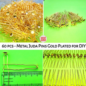 गोपीकला Golden Juda Pins , 60 pcs Hair U Pins for Women, Bun Setting Clip, Juda Clip,