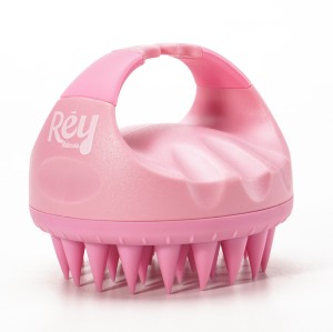 Rey Naturals Hair Scalp Massager Shampoo Brush with Long and Soft Silicon Bristles