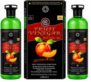 Kreelax FRUIT VINEGAR GEL Hair Color No Ammonia Grey Coverage For Men & Women 2x250ml , BLACK