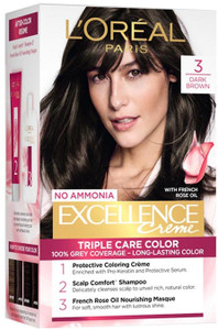 L'Oréal Paris Excellence Creme Hair Colour | upto 100% Grey Coverage at-Home , 3 Dark Brown