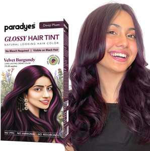 Paradyes No Bleach Glossy Hair Tint, For Natural Black Hair, Velvet Brown , Velvet Burgundy