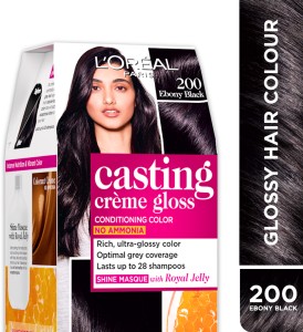 L'Oréal Paris Casting Creme Gloss Hair Colour |Ammonia-Free & Glossy Finish , Ebony Black 200