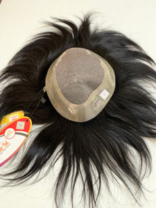 golden hair int BMW hair patch size (9x7) 100% Indian human hair wig/patch/toupee Hair Extension