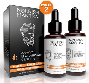 Nourish Mantra Advanced Beard Growth Oil With Argan Oil For Thicker And Healthier Beard Growth Hair Oil