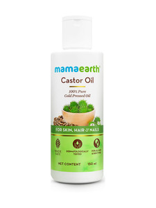 Mamaearth Castor Oil with 100% Pure Cold Pressed Castor Oil For Skin, Hair & Nails Hair Oil