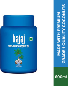 BAJAJ 100% Pure Coconut Oil Wide Mouth Jar Made with Premium Grade 1 Quality  Hair Oil