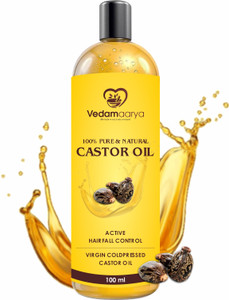 VedamAarya Cold-Pressed 100% Pure Castor Oil  Hair Oil