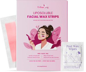 URBANYOG Liposoluble Facial Wax Strips for Women | Gentle Facial Hair Removal Strips