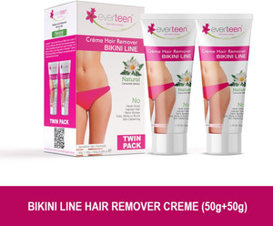everteen 50g Natural Bikini Line Hair for Women 1 Twin Pack Cream