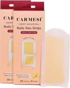 Carmesi Deep Nourish Body Wax Strips | Arms, Legs, Bikini Area | 8 Wipes | Cold Waxing Strips