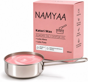 Namyaa Katori Wax | Stripless Hair Removal Wax with Almond & Castor Oil |At Home Waxing Wax