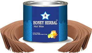 HONEY HERBAL Best Quality HotHair removal wax for smooth and perfect waxing with 40pcs waxing strips and stick(Hot wax 600 gm) Wax